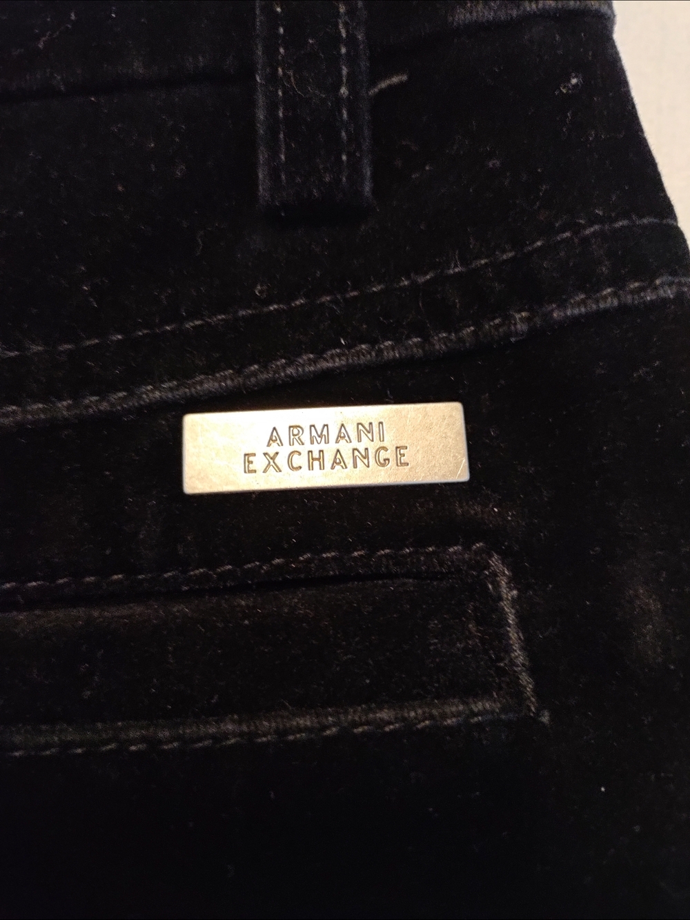 Armani Exchange Men's Black Velvet Straight-Leg Pants - Picture 5 of 9